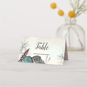 Pink Under the Sea Shells Beach Sweet 16 Party Place Card