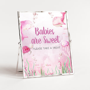 Pink Under the Sea Shower Babies are Sweet Sign