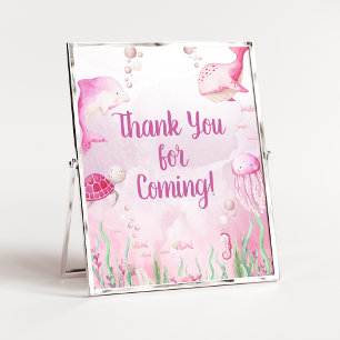 Pink Under the Sea Shower Thank You Sign