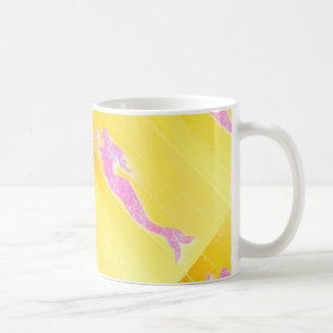 pink underwater mermaid coffee mug