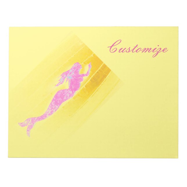 pink underwater mermaid notepad (Front)