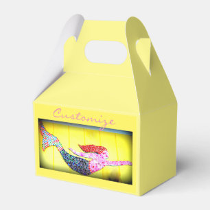 pink underwater mosaic mermaid favour box