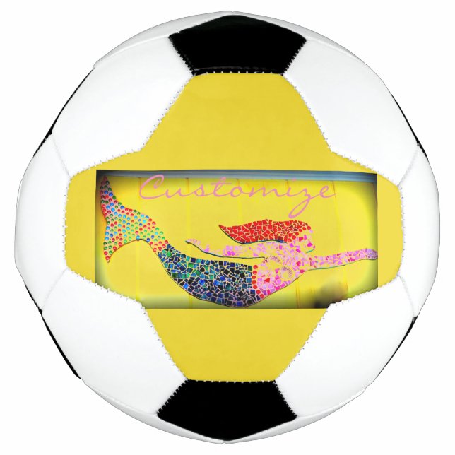 pink underwater  mosaic mermaid football (Front)