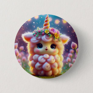 Pink Unicorn 6 Cm Round Badge