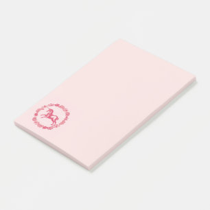 Pink Unicorn and Flowers Post-it Notes