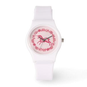 Pink unicorn and flowers watch