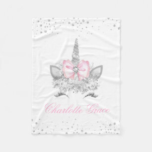 Pink Unicorn Baby Girl Fleece Blanket