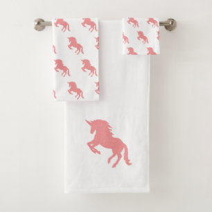 Pink Unicorn Bath Towel Set