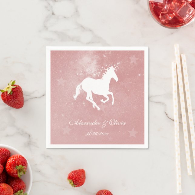 Pink Unicorn Bridal Shower Napkin (Insitu)