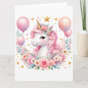 Pink Unicorn  Card