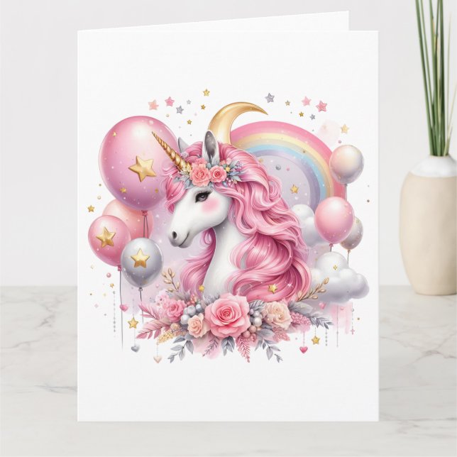 Pink   Unicorn  Card (Front)