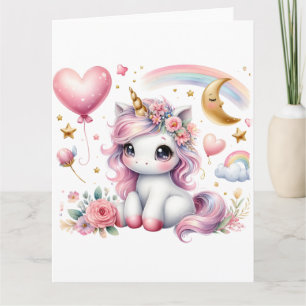 Pink   Unicorn  Card