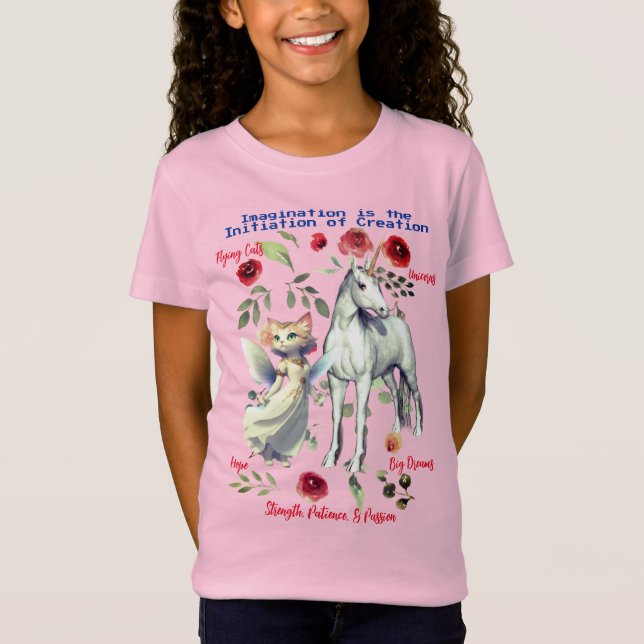 (Pink) Unicorn Cats Fun T-Shirt (Front)