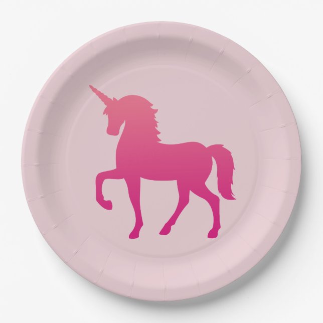 Pink  unicorn Custom Paper Plates 9 in (Front)