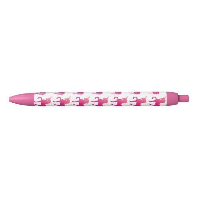 Pink Unicorn Custom  Trim Pen, Black Ink Pen (Front)