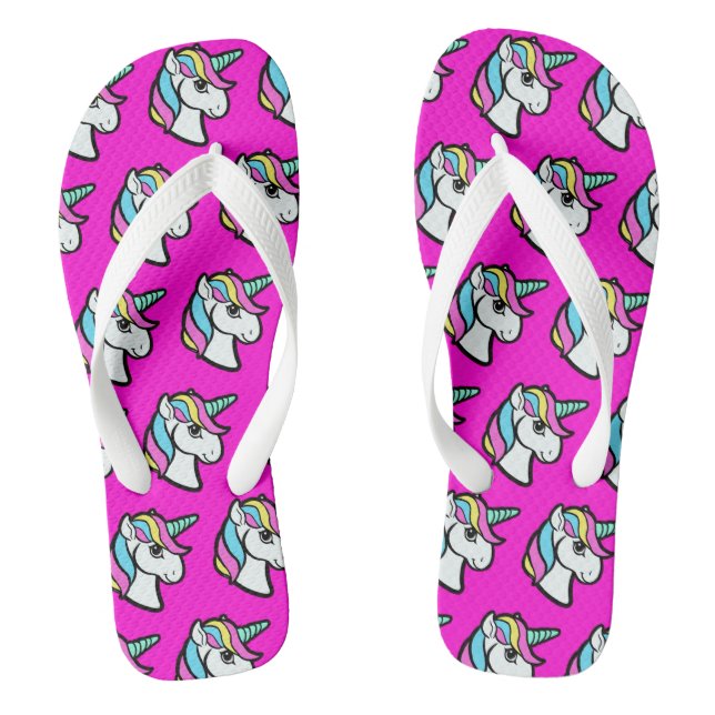 Pink Unicorn Flip Flops (Footbed)