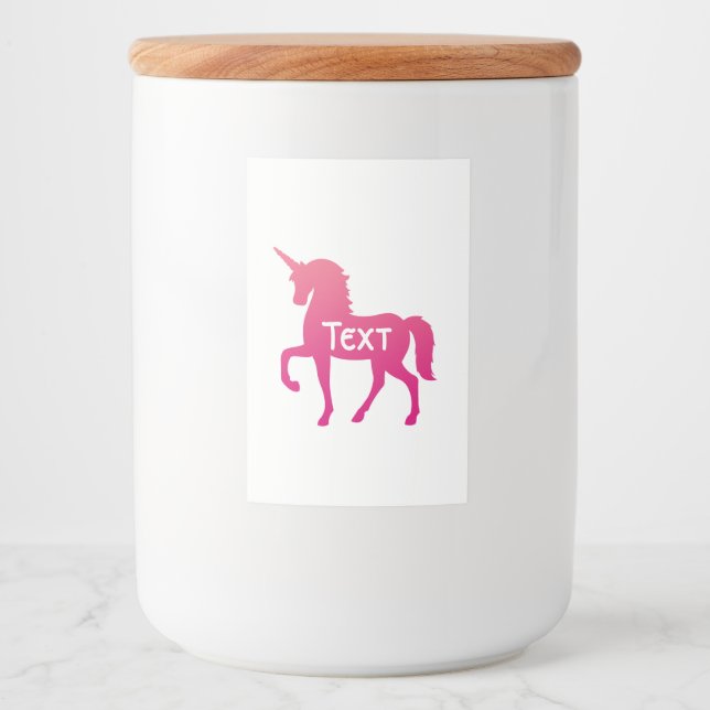 Pink Unicorn Food and Beverage Label Set (Front)