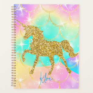 Pink unicorn glitter design  planner