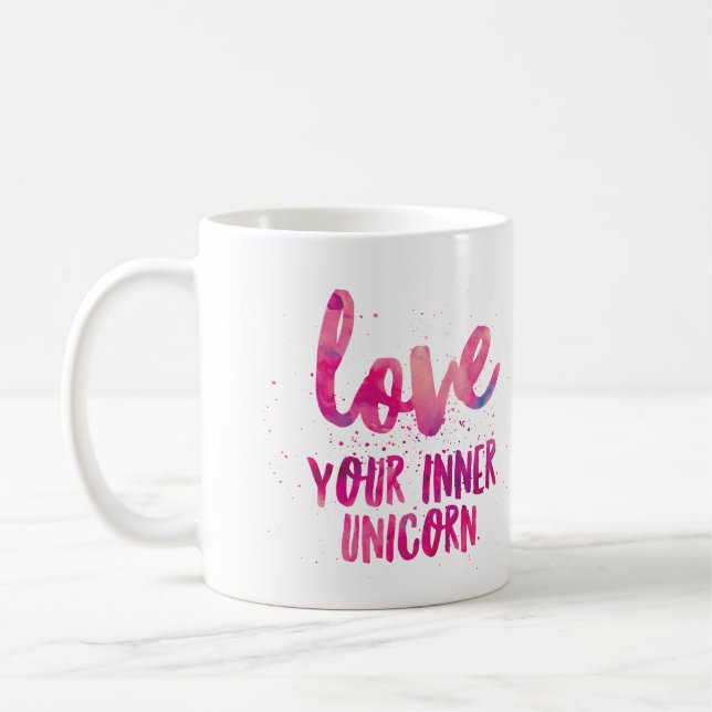 Pink Unicorn 'Love Your Inner Unicorn' mug (Left)