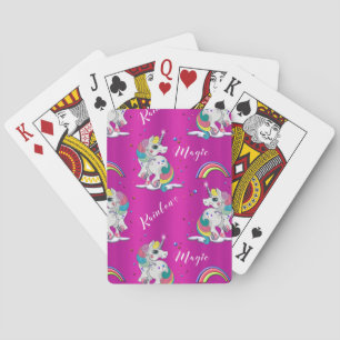 Pink Unicorn Magic Playing Cards