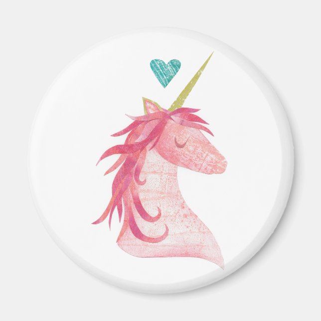 Pink Unicorn Magic with Heart Magnet (Front)