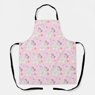 Pink unicorn magical princess girly birthday kids apron