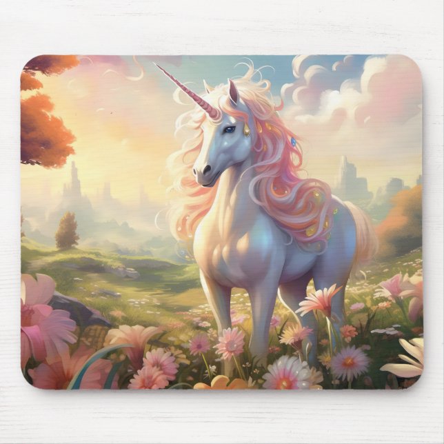 Pink Unicorn Mouse Mat (Front)