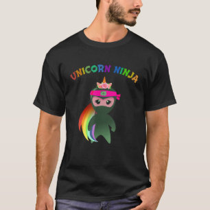 Pink Unicorn Ninja Fancy Dress Spy Girls Kids Teac T-Shirt