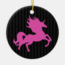 Pink Unicorn on Black Background
