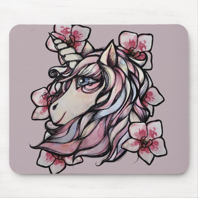 Pink Unicorn Orchids art Orchid Unicorns           Mouse Mat (Front)