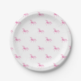 Pink Unicorn Paper Plates