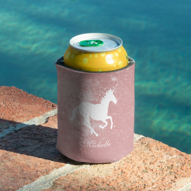 Pink Unicorn Personalised Can Cooler (In Situ Pool)