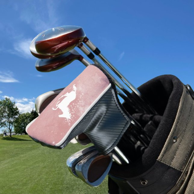 Pink Unicorn Personalised Golf Head Cover (Pink Unicorn Personalized Golf Head Cover)