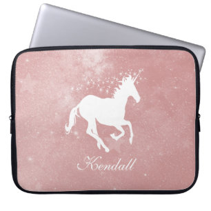 Pink Unicorn Personalised Laptop Sleeve