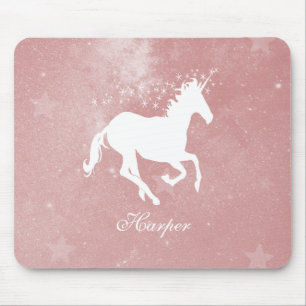 Pink Unicorn Personalised Mouse Pad
