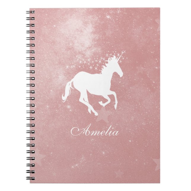 Pink Unicorn Personalised Notebook (Front)
