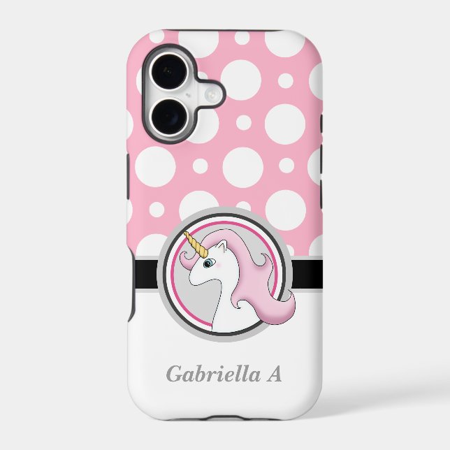 Pink Unicorn Polka Dot iPhone 5 Case (Back)