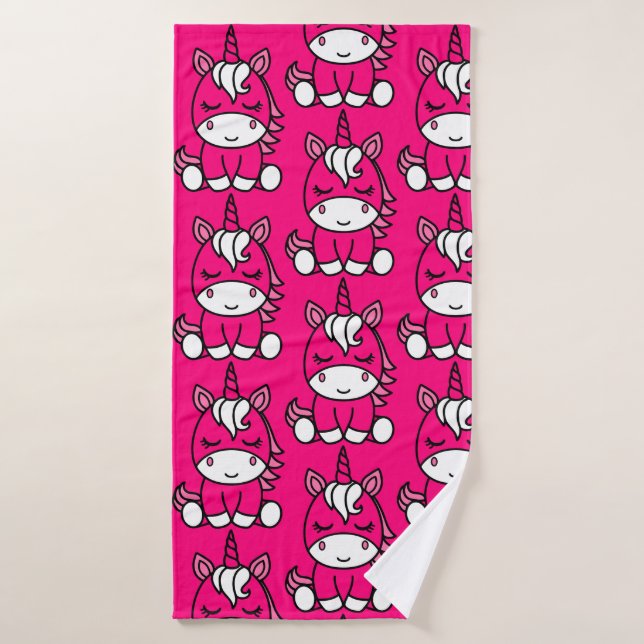 Pink Unicorn Pony Bath Towel (Bath Towel)
