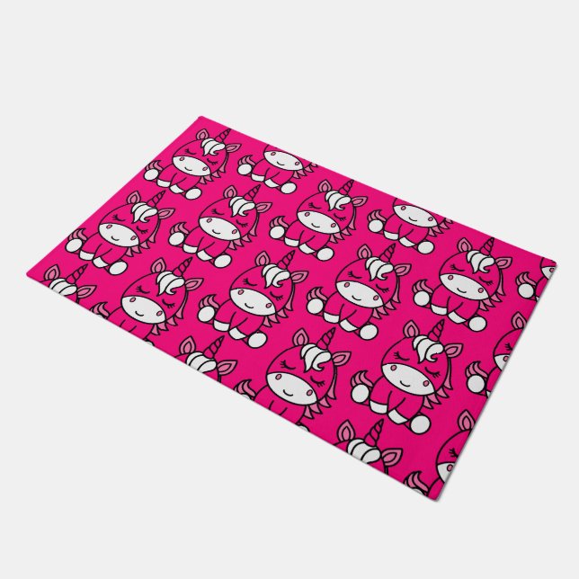Pink Unicorn Pony Doormat (Angled)