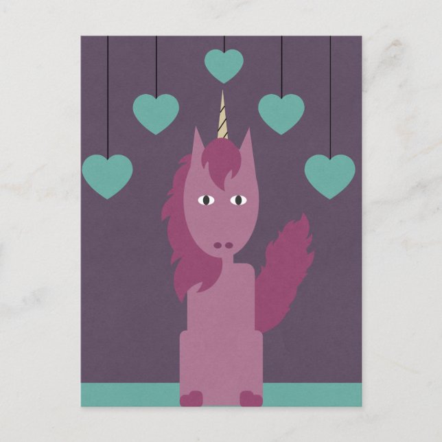 Pink Unicorn Postcard (Front)