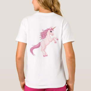 Pink Unicorn Prancing Girls T-shirt XS to XL