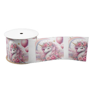 Pink Unicorn Satin Ribbon
