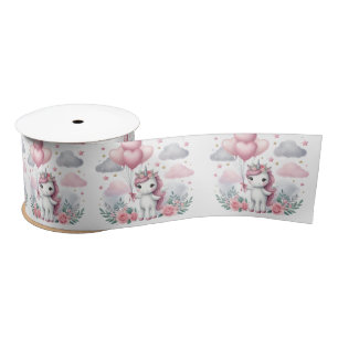 Pink Unicorn  Satin Ribbon