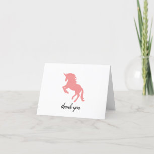 Pink Unicorn Silhouette Painting Thank You Card