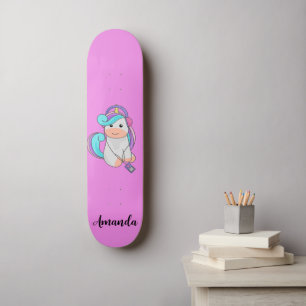 Pink unicorn skateboard