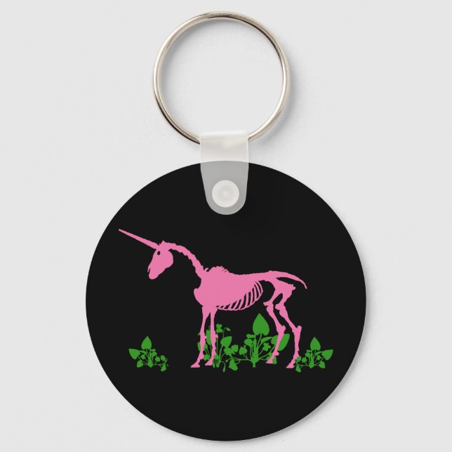 Pink Unicorn Skeleton Key Ring (Front)