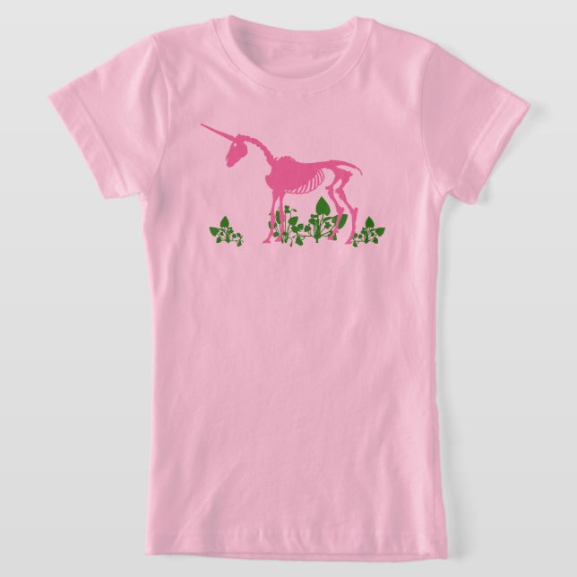Pink Unicorn Skeleton T-Shirt (Laydown)