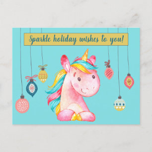 Pink Unicorn Sparkle Wishes Postcard
