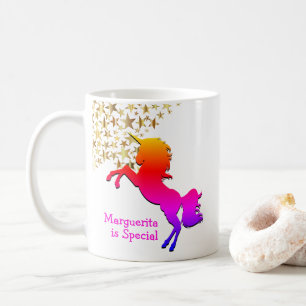 Pink UNICORN Stars Personalised Coffee Mug