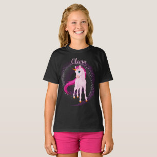 Pink Unicorn T-Shirt – Personalised Birthday Gift